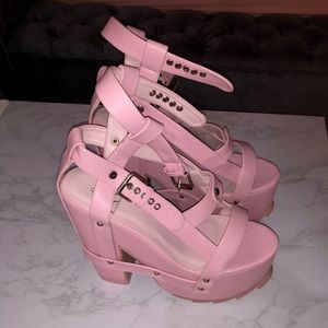 Y.R.U. Pink Nightcall Platform Heels